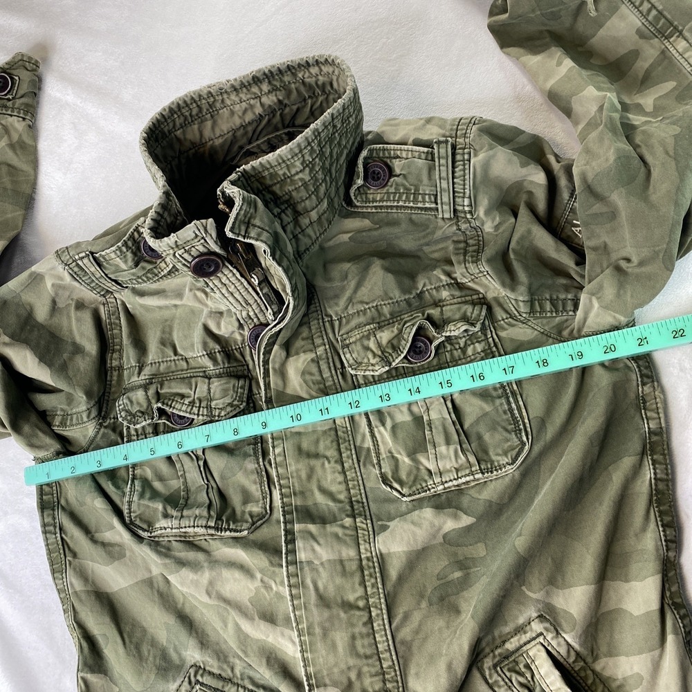 Abercrombie Fitch Sentinel Jacket Mens M Large Athletic Fit Green Camo Military - Picture 12 of 16